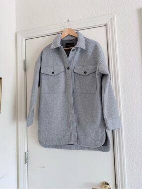 Banana Republic Light Gray Wool Blend Coat